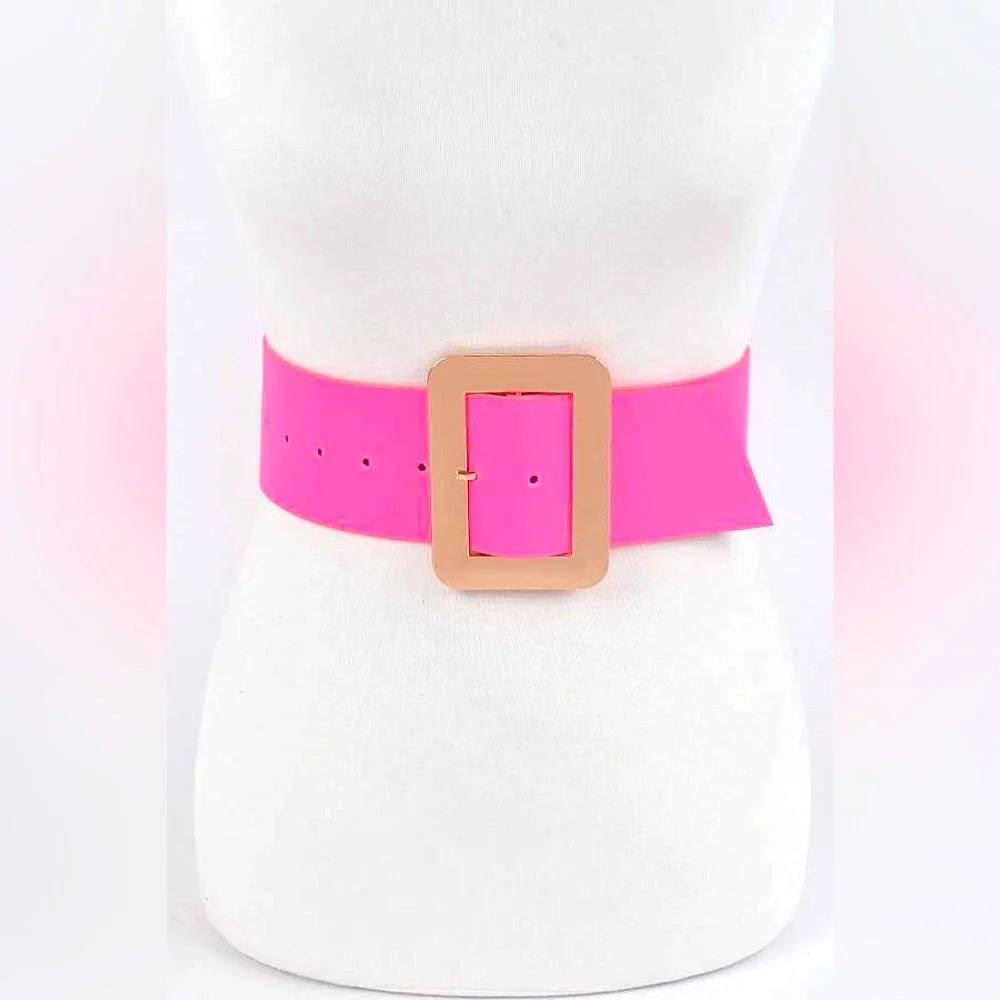 Neon Vegan Leather Waist Statement Belt
